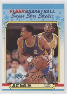 1988-89 Fleer Super Star Sticker - [Base] #4 - Alex English