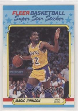 1988-89 Fleer Super Star Sticker - [Base] #6 - Magic Johnson [EX to NM]