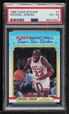 1988-89 Fleer Super Star Sticker - [Base] #7 - Michael Jordan [PSA 4 VG‑EX]