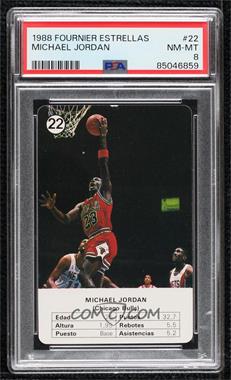 1988 Fournier Estrellas - [Base] #22 - Michael Jordan [PSA 8 NM‑MT]