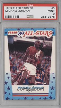 1989-90 Fleer - All-Stars Stickers #3 - Michael Jordan [PSA 9 MINT]