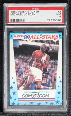 1989-90 Fleer - All-Stars Stickers #3 - Michael Jordan [PSA 7 NM]