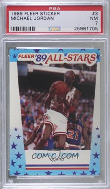 1989-90 Fleer - All-Stars Stickers #3 - Michael Jordan [PSA 7 NM]