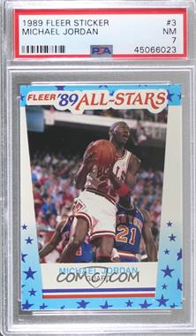 1989-90 Fleer - All-Stars Stickers #3 - Michael Jordan [PSA 7 NM]