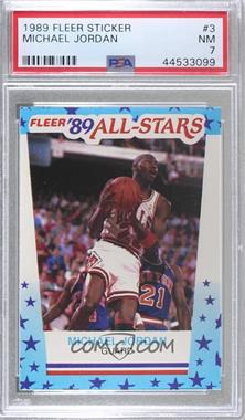 1989-90 Fleer - All-Stars Stickers #3 - Michael Jordan [PSA 7 NM]