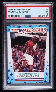 1989-90 Fleer - All-Stars Stickers #3 - Michael Jordan [PSA 7 NM]