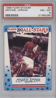 1989-90 Fleer - All-Stars Stickers #3 - Michael Jordan [PSA 8 NM‑MT]