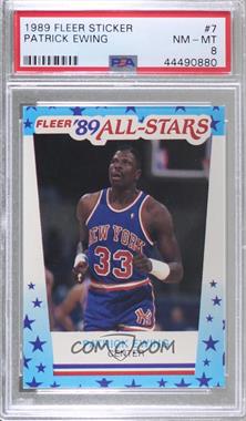 1989-90 Fleer - All-Stars Stickers #7 - Patrick Ewing [PSA 8 NM‑MT]