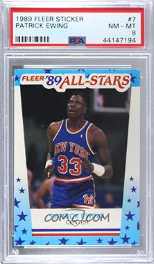 1989-90 Fleer - All-Stars Stickers #7 - Patrick Ewing [PSA 8 NM‑MT]