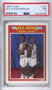 1989-90 Fleer - [Base] #164 - All-Star Game - Hakeem Olajuwon, Clyde Drexler [PSA 7 NM]