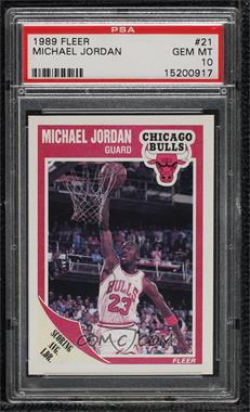 1989-90 Fleer - [Base] #21 - Michael Jordan [PSA 10 GEM MT]