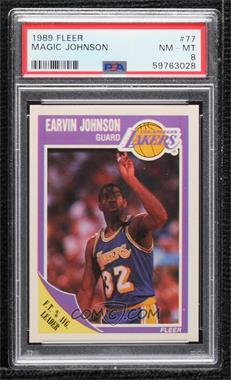 1989-90 Fleer - [Base] #77 - Magic Johnson [PSA 8 NM‑MT]