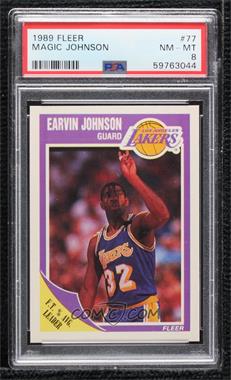 1989-90 Fleer - [Base] #77 - Magic Johnson [PSA 8 NM‑MT]