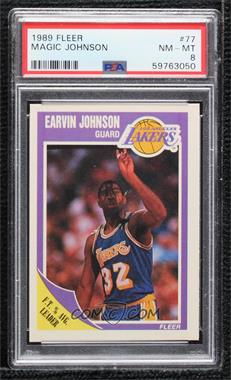 1989-90 Fleer - [Base] #77 - Magic Johnson [PSA 8 NM‑MT]