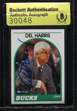 1989-90 NBA Hoops - [Base] #126 - Del Harris [BAS Beckett Auth Sticker]