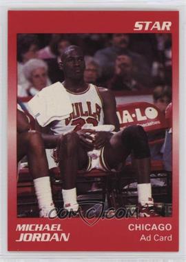 1989-91 Star Michael Jordan Ad Cards - [Base] #_MIJO.4 - Michael Jordan (Red Border Jordan Sitting)