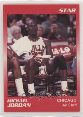 1989-91 Star Michael Jordan Ad Cards - [Base] #_MIJO.4 - Michael Jordan (Red Border Jordan Sitting)