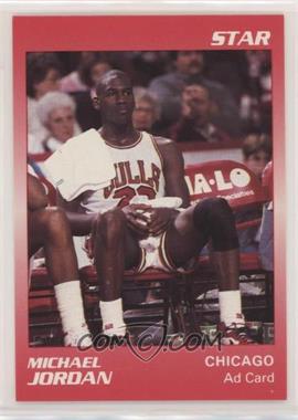 1989-91 Star Michael Jordan Ad Cards - [Base] #_MIJO.4 - Michael Jordan (Red Border Jordan Sitting)