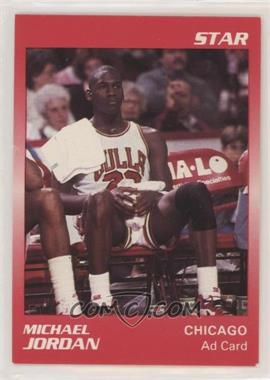 1989-91 Star Michael Jordan Ad Cards - [Base] #_MIJO.4 - Michael Jordan (Red Border Jordan Sitting)