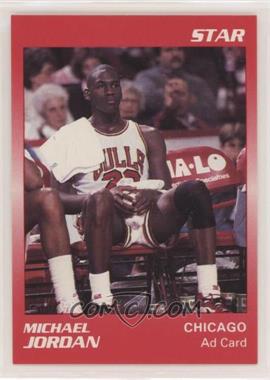 1989-91 Star Michael Jordan Ad Cards - [Base] #_MIJO.4 - Michael Jordan (Red Border Jordan Sitting)