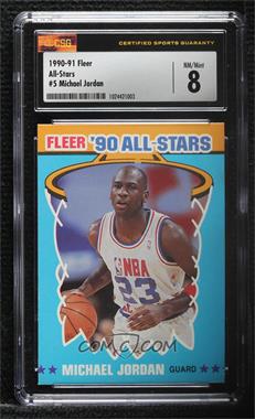 1990-91 Fleer - All-Stars #5 - Michael Jordan [CSG 8 NM/Mint]