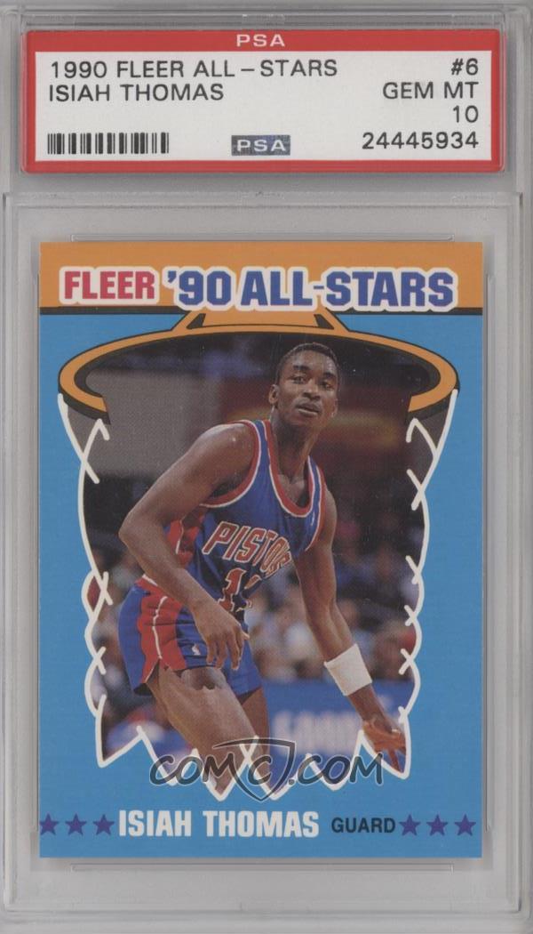 1990 91 fleer all stars 6 isiah thomas psa 10 gem mt 1990 91 fleer all stars 6 isiah thomas psa 10 gem mt