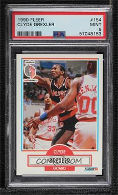 1990-91 Fleer - [Base] #154 - Clyde Drexler [PSA 9 MINT]