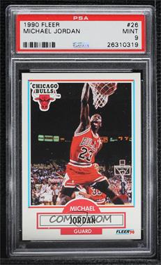 1990-91 Fleer - [Base] #26.1 - Michael Jordan (Line Under Biographical Information) [PSA 9 MINT]