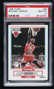 1990-91 Fleer - [Base] #26.1 - Michael Jordan (Line Under Biographical Information) [PSA 10 GEM MT]