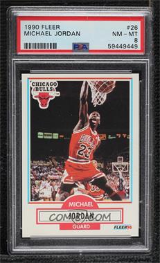 1990-91 Fleer - [Base] #26.1 - Michael Jordan (Line Under Biographical Information) [PSA 8 NM‑MT]