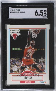 1990-91 Fleer - [Base] #26.1 - Michael Jordan (Line Under Biographical Information) [SGC 82 EX/NM+ 6.5]