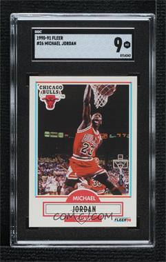 1990-91 Fleer - [Base] #26.1 - Michael Jordan (Line Under Biographical Information) [SGC 9 MINT]