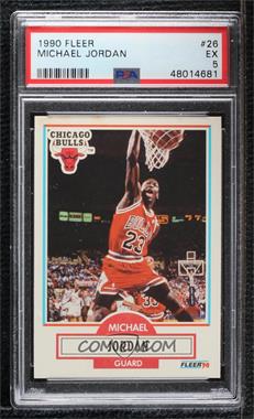 1990-91 Fleer - [Base] #26.1 - Michael Jordan (Line Under Biographical Information) [PSA 5 EX]
