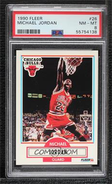 1990-91 Fleer - [Base] #26.1 - Michael Jordan (Line Under Biographical Information) [PSA 8 NM‑MT]
