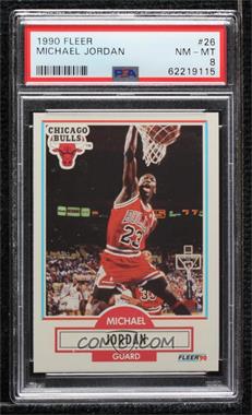 1990-91 Fleer - [Base] #26.1 - Michael Jordan (Line Under Biographical Information) [PSA 8 NM‑MT]