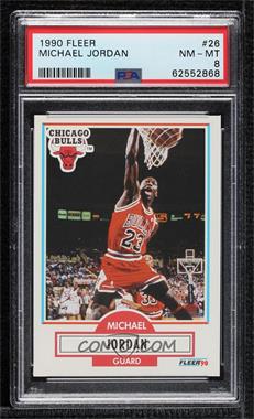 1990-91 Fleer - [Base] #26.1 - Michael Jordan (Line Under Biographical Information) [PSA 8 NM‑MT]