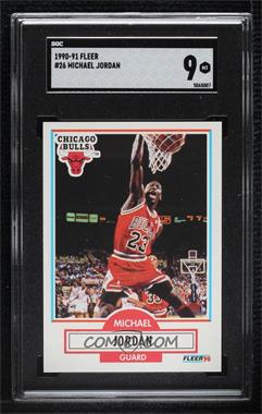 1990-91 Fleer - [Base] #26.1 - Michael Jordan (Line Under Biographical Information) [SGC 9 MINT]