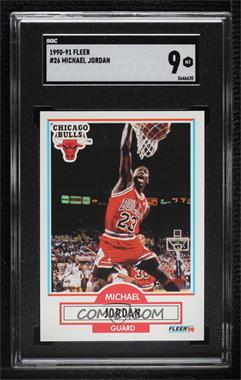 1990-91 Fleer - [Base] #26.1 - Michael Jordan (Line Under Biographical Information) [SGC 9 MINT]