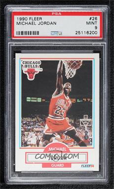 1990-91 Fleer - [Base] #26.1 - Michael Jordan (Line Under Biographical Information) [PSA 9 MINT]