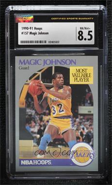 1990-91 NBA Hoops - [Base] #157 - Magic Johnson [CSG 8.5 NM/Mint+]