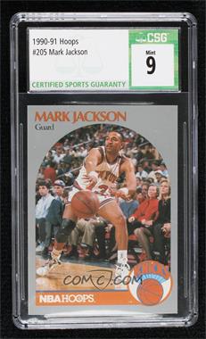 1990-91 NBA Hoops - [Base] #205.1 - Mark Jackson ("Famous" People in Background) [CSG 9 Mint]
