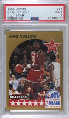 1990-91 NBA Hoops - [Base] #21 - All-Star Game - Karl Malone [PSA 9 MINT]