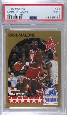 1990-91 NBA Hoops - [Base] #21 - All-Star Game - Karl Malone [PSA 9 MINT]