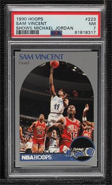 1990-91 NBA Hoops - [Base] #223.1 - Sam Vincent (Michael Jordan Wearing #12 Jersey) [PSA 7 NM]