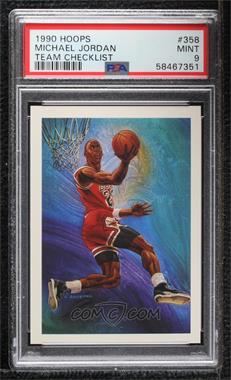 1990-91 NBA Hoops - [Base] #358 - Art Card Team Checklist - Michael Jordan [PSA 9 MINT]