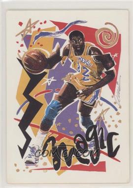 1990-91 NBA Hoops - [Base] #367 - Art Card Team Checklist - Magic Johnson [EX to NM]