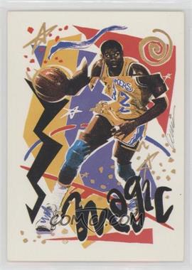 1990-91 NBA Hoops - [Base] #367 - Art Card Team Checklist - Magic Johnson [EX to NM]