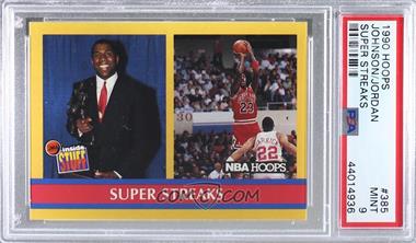 1990-91 NBA Hoops - [Base] #385 - Inside Stuff - Super Streaks (Magic Johnson, Michael Jordan) [PSA 9 MINT]