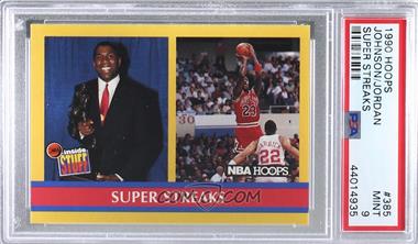 1990-91 NBA Hoops - [Base] #385 - Inside Stuff - Super Streaks (Magic Johnson, Michael Jordan) [PSA 9 MINT]