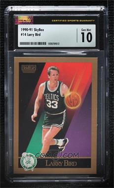 1990-91 Skybox - [Base] #14 - Larry Bird [CSG 10 Gem Mint]